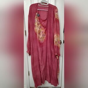 Kantha Bae Pink SILK Duster (Animal & Floral print)